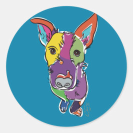 Quincy Texas Piedog Ronde Sticker