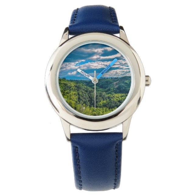 Quindio Armenië Colombia Natuur Groene Blauwe Luch Horloge (Voorkant)