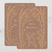 Quineañera 15th BDay grillige Bloemenwijnstokken C Kaart (Voorkant / Achterkant)