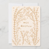 Quineañera 15th BDay grillige Bloemenwijnstokken C Kaart (Voorkant)