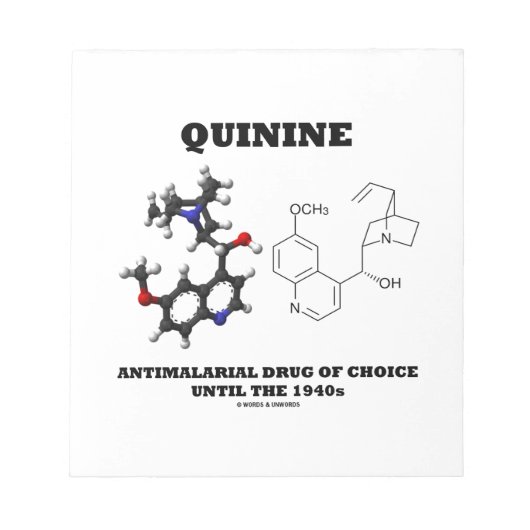 Quinine Antimalarial Drug Of Choice Tot 1940 Notitieblok (Voorkant)