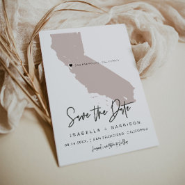 QUINN | Blush California Map Opslaan Datum Kaart