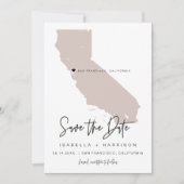 QUINN | Blush California Map Opslaan Datum Kaart (Voorkant)