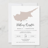 QUINN Blush Cyprus Map Wedding Reception Kaart (Voorkant)