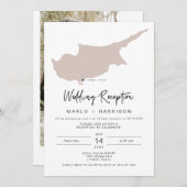 QUINN Blush Cyprus Map Wedding Reception Kaart (Voorkant / Achterkant)