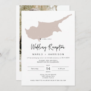 QUINN Blush Cyprus Map Wedding Reception Kaart