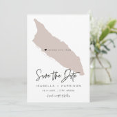 Quinn Blush Pink Aruba Map Opslaan Datum Kaart (Staand voorkant)