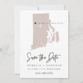 Quinn Blush Pink Rhode Island Kaart Bewaar de datu (Voorkant)
