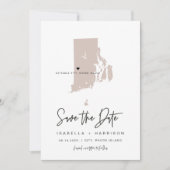 QUINN Blush Rhode Island Bagagelabel Save the Date Kaart (Voorkant)