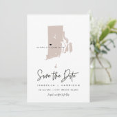 QUINN Blush Rhode Island Bagagelabel Save the Date Kaart (Staand voorkant)