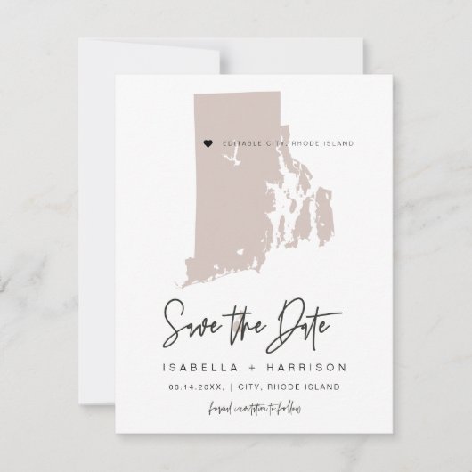 QUINN Blush Rhode Island Save the Date Briefkaart (Voorkant)