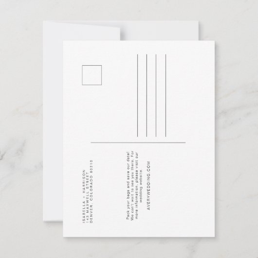 QUINN Blush Rhode Island Save the Date Briefkaart (Achterkant)