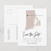 QUINN Blush Rhode Island Save the Date Briefkaart (Voorkant / Achterkant)