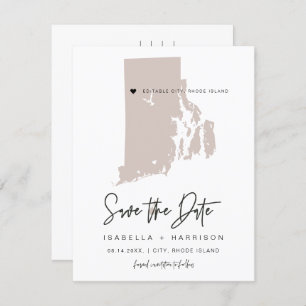 QUINN Blush Rhode Island Save the Date Briefkaart