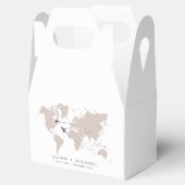 QUINN Blush Wereldkaart Reisbestemming Trouwen Bedankdoosjes (Geopend)