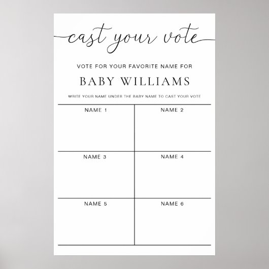 Quinn brengt je stem Baby Naam Spel Stemming Poster (Voorkant)