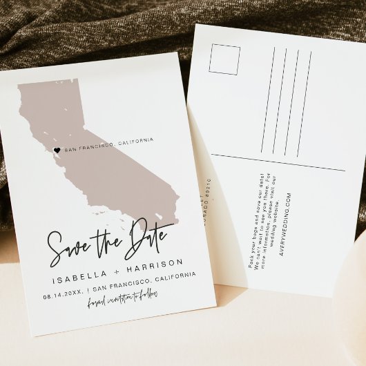 QUINN - Californië Kaart Save the Date Verplaatsba