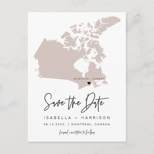 QUINN- Canada Kaart Save the Date (Verplaatsbaar H (Voorkant)