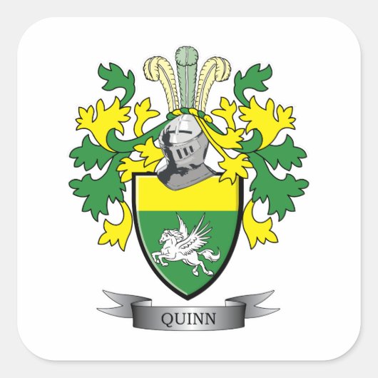 Quinn Coat of Arms Vierkante Sticker (Voorkant)