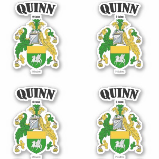 Quinn Crest Ierse vertaling & betekenis (x4) Sticker (Voorkant)