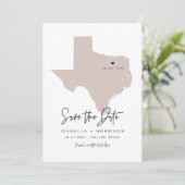 QUINN Dallas Texas Blush Roze Kaart Opslaan van de (Staand voorkant)