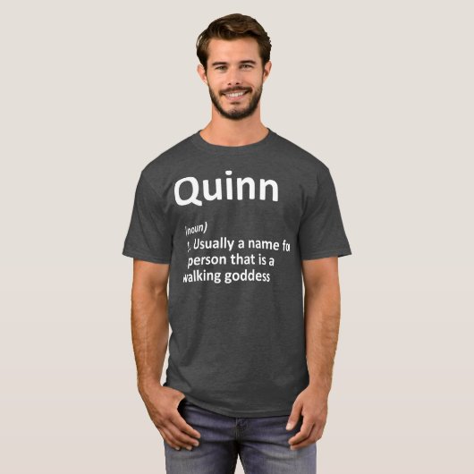 QUINN Definition Personalized Name Funny Gift T-shirt (Voorkant volledig)