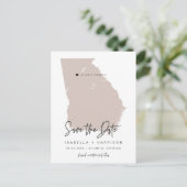 QUINN- Georgia Kaart Save the Date Verplaatsbaar H (Staand voorkant)