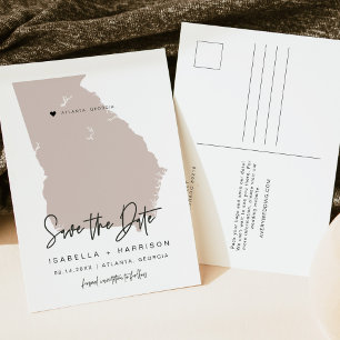 QUINN- Georgia Kaart Save the Date Verplaatsbaar H
