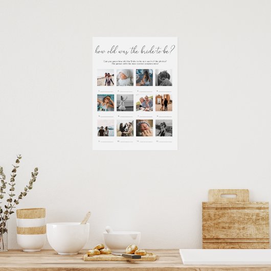Quinn Hoe oud is het bruid fotospel Poster (Keuken)