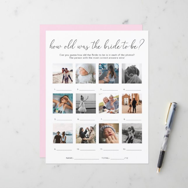 Quinn Hoe oud was het bruidsspel Fotospel (Voorkant / Achterkant in situ)