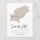 QUINN Ibiza Map Save the Date (beweegbaar hart!) Briefkaart (Voorkant)