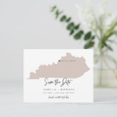 QUINN- Kentucky Kaart Save the Date Verplaatsbaar (Staand voorkant)