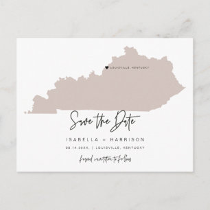 QUINN- Kentucky Kaart Save the Date Verplaatsbaar