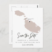 QUINN - Malta Kaart Save the Date (Verplaatsbaar H (Voorkant / Achterkant)