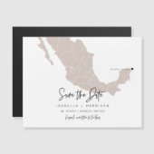 QUINN- Mexico Map Save the Date Moveable Heart. (Voorkant / Achterkant)