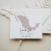 QUINN- Mexico Map Save the Date Moveable Heart. Briefkaart