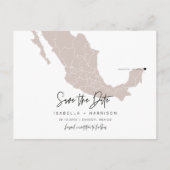 QUINN- Mexico Map Save the Date Moveable Heart. Briefkaart (Voorkant)