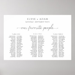 Quinn Minimal 3 Banquet Table Plan Schuimbord Poster