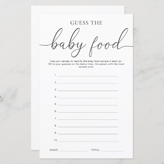 Quinn Minimal raad het Baby-voedselspel (Voorkant / Achterkant)