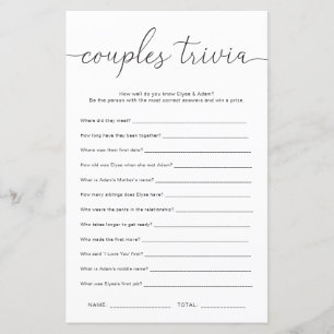 Quinn Minimale paren Trivia Game