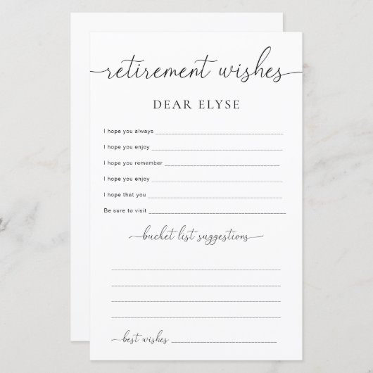 Quinn minimalistische pensioenwensen (Voorkant / Achterkant)