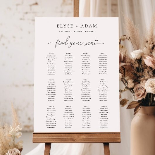 Quinn Moderne minimale 12-tafel Poster