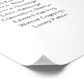 Quinn Moderne minimale 16-tafelzitplaatsen Poster (Hoek)