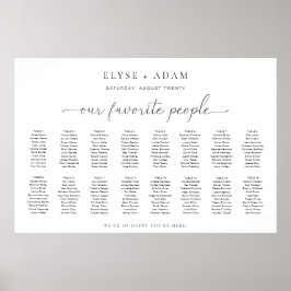 Quinn Moderne minimale 16-tafelzitplaatsen Poster