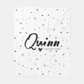 Quinn-naam betekent minimaal modern zwart wit star fleece deken (Voorkant)