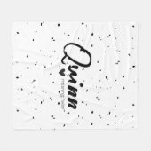 Quinn-naam betekent minimaal modern zwart wit star fleece deken (Voorkant (Horizontaal))