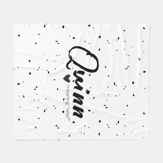 Quinn-naam betekent minimaal modern zwart wit star fleece deken (Voorkant (Horizontaal))