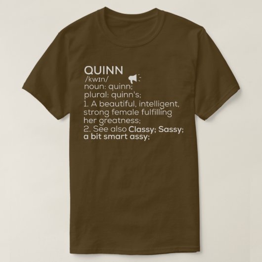 Quinn naam Quinn Definitie Quinn Vrouw naam Quin T-shirt (Design voorkant)