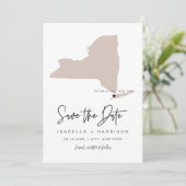QUINN NEW YORK Roze kaart Foto Save the Date (Staand voorkant)