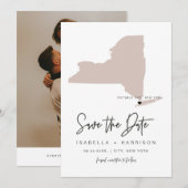 QUINN NEW YORK Roze kaart Foto Save the Date (Voorkant / Achterkant)